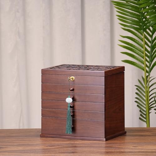 Classic Walnut-Finish Wooden Jewelry Box — view 2
