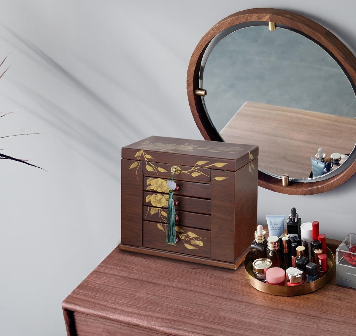 Classic Floral Wooden Jewelry Organizer — view 2