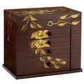 Floral Wooden Jewelry Box with Mirror