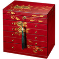 Red Rose Hand-Painted Wooden Jewelry Box